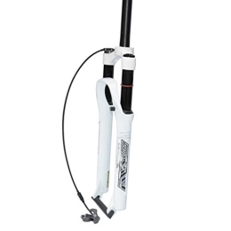 TYXTYX Mountain Bike Fork TYXTYX Suspension Bike Forks Bike Suspension Fork Mountain Bike Front Fork lock front fork shoulder control wire control black inner tube magnesium alloy gas (29 inches), white-Wire-control