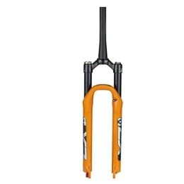 UKALOU Mountain Bike Fork UKALOU 26 27.5 29 Mountain Bike Suspension Forks Travel 100mm MTB Air Fork Rebound Adjustable 39.8mm Tapered Fork QR 9mm Manual Lockout (Color : Orange, Size : 26'')