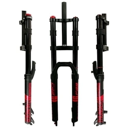 UKALOU Mountain Bike Fork UKALOU 27.5 / 29" Mountain Bike Pneumatic Double Shoulder Shock Fork with Gold Tube and Air Fork Shoulder Control, Vertical Tube OD 28.6, Travel 160MM, Open Gear 100MM