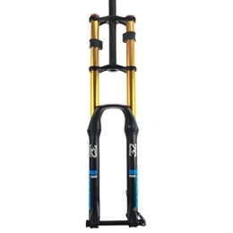 UKALOU Spares UKALOU Downhill Mountain Bike Suspension Fork 26 27.5 29 Inch DH MTB Air Fork Travel 130mm Rebound Adjust Double Shoulder Front Fork Thru Axle (Color : Blue, Size : 27.5inch)