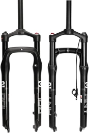 UPPVTE Mountain Bike Fork UPPVTE 26In MTB Suspension Fork, Bike Fat Fork 4.0 Tire Straight Tube QR 9mm Disc Brake Snow / Mountain / Beach Bicycle AM / XC / FR Travel 100mm Forks (Color : Remote Lockout, Size : 26inch)