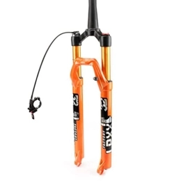 UPPVTE Mountain Bike Fork UPPVTE 27.5 / 29" Bike Suspension Fork, Air Mountain Bike Fork Lightweight Alloy 100mm Travel Straight / Tapered 9mm Quick Release Forks (Color : Tapered Remote Lock, Size : 27.5inch)