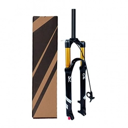 UPPVTE Mountain Bike Fork UPPVTE Bicycle Absorber Air Fork, 26 / 27.5 / 29in Straight Tube / Cone Tube Wire Control, Damping Adjustment Disc Brake Travel 120mm MTB Fork (Color : Straight tube RL, Size : 26inch)