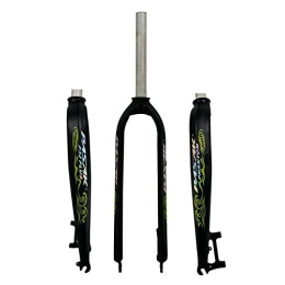 UPPVTE Mountain Bike Fork UPPVTE Bicycle Hard Fork, 26 / 27.5 / 29inch Straight Tube Disc Brake Aluminum Alloy MTB Front Fork 9mm QR Bike Accessories (Color : Black green, Size : 27.5inch)
