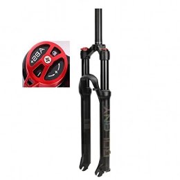UPPVTE Mountain Bike Fork UPPVTE Magnesium Alloy Air Fork, Straight Tube Shoulder Control 26 / 27.5 / 29 Inch Travel 100mm Damping Adjustment MTB Bicycle Suspension Fork (Color : Black tube, Size : 27.5inch)