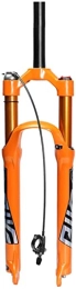 UPPVTE Mountain Bike Fork UPPVTE Mountain Bicycle Suspension Fork 26 27.5 29inch, 1-1 / 8" Ultralight Aluminum Alloy Travel 100mm QR 9mm Disc Brake MTB Front Forks Forks (Color : Straight Remote Orange, Size : 27.5 inch)