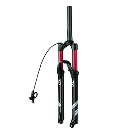 UPPVTE Mountain Bike Fork UPPVTE Mountain Bike Air Suspension Fork, Stroke 120mm Remote Lock (RL) 26 / 27.5 / 29 Inch Rebound Adjustment Cone Tube QR 9mm For 1.5-2.45" Tire (Color : Cone tube RL, Size : 29inch)