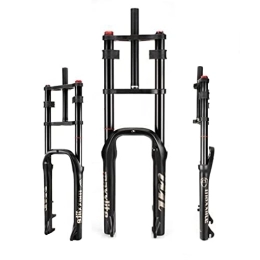 UPPVTE Mountain Bike Fork UPPVTE Mountain Bike Suspension Fork, 20 * 4.0in Lightweight Alloy Double Shouldered Snowbike 26inch Air Supension Front Fork 9mm Axle Forks (Color : Black, Size : 20inch)