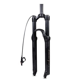 UPPVTE Mountain Bike Fork UPPVTE MTB Air Fork, 26 / 27.5 / 29 Inch Suspension Fork Travel 100mm Straight Tube Damping Adjustment Remote Lockout (RL) Bicycle Accessories (Color : Black, Size : 29inch)
