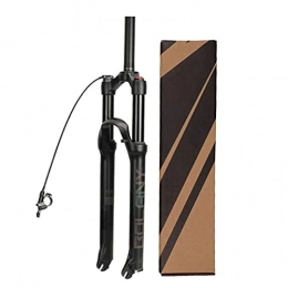 UPPVTE Mountain Bike Fork UPPVTE MTB Air Fork, 26 / 27.5 / 29 Inch Wire Control Suspension Fork Straight Tube Travel 100mm Damping Adjustment Bicycle Accessories (Color : Black tube, Size : 26inch)