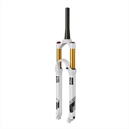 UPPVTE Mountain Bike Fork UPPVTE MTB Bicycle Air Front Fork 26 / 27.5 / 29 Inch, Stroke 130mm Ultralight Alloy Cone Tube (HL / RL) Rebound Adjustment QR 9mm White (Color : Cone tube HL, Size : 29inch)