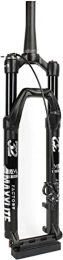 UPPVTE Mountain Bike Fork UPPVTE MTB Bicycle Suspension Forks 26 27.5 29in, Thru Axle 15mm Rebound Adjustment Alloy Air Bike Fork 1-1 / 2" Travel 100mm Disc Brake Forks (Color : Black, Size : 26 inch)