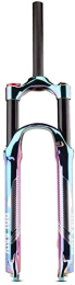 UPVPTK Mountain Bike Fork UPVPTK 26 / 27.5 / 29'' Bike Suspension Fork, Disc Brake Travel 100mm 1-1 / 8" QR 9mm Ultralight MTB Air Front Forks Manual Lockout 1945G Forks (Color : Colorful, Size : 29inch)