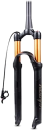 UPVPTK Mountain Bike Fork UPVPTK 26 / 27.5 / 29'' Bike Suspension Forks, 1-1 / 2" MTB Ultralight Front Fork Disc Brake Air Fork Damping Adjust 100mm Travel QR 9mm Forks (Color : Gold Rl, Size : 26'')