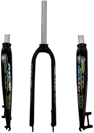 UPVPTK Spares UPVPTK 26" 27.5" 29" MTB Hard Disc Fork, 1-1 / 8" Mountain Bike Disc Brakes Aluminum Bicycle Front Fork 700C Disc Road Bike Fork Forks (Color : Black Green)