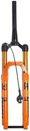 UPVPTK Spares UPVPTK 27.5" 29In Bike Air Suspension Fork, 1-1 / 2" MTB Shock Absorber 120mm Travel Thru Axle 15mm Disc Brake Fork RL with Damping Adjust Forks (Color : Orange, Size : 29'')