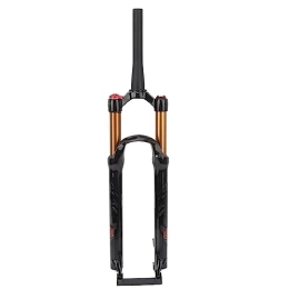 VGEBY Mountain Bike Fork VGEBY 29in Bike Air Suspension Fork, Mountain Bike Front Fork Bicycle Shock Absorption Front Fork Tapered Steerer Manual Lockout Gold