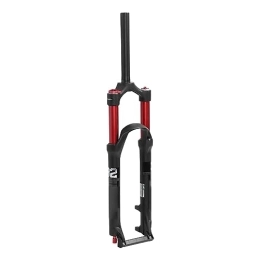 VGEBY Spares VGEBY Mountain Bike Fork, 27.5in Shock Absorbing Fork Straight Tube Bicycle Front Fork Dual Air Chamber Manual Control Red