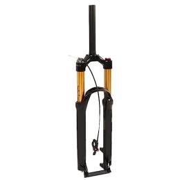 VGEBY Mountain Bike Fork VGEBY Mountain Bike Front Fork, 27.5 Inch Aluminum Alloy Straight Tube Wire Control Shock Absorber Suspension Fork for Cycling Golden