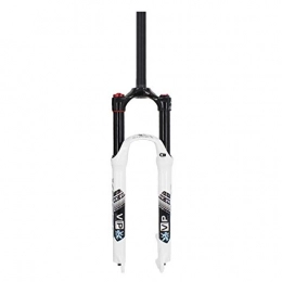 VHHV Mountain Bike Fork VHHV 26 / 27.5 / 29 Inch MTB Bike Suspension Fork, 28.6mm Rebound Adjust Travel 100mm Ultralight Air Shock, White (Size : 26")