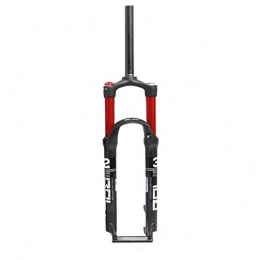 VHHV Mountain Bike Fork VHHV 26 / 27.5 / 29 Inches Mountain Bike Damping Front Fork, Aluminum alloy straight pipe Air Fork Black / Red Air forks (Color : Red Straight Manual lockout, Size : 27.5)