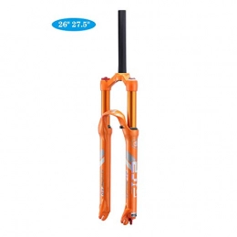 VHHV Spares VHHV 26 27.5 Inch Suspension Forks 1-1 / 8" MTB Bike Front Fork, Travel: 120mm Lightweight Magnesium Alloy Unisex - Orange / white (Color : Orange, Size : 27.5 inches)
