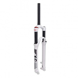 VHHV Mountain Bike Fork VHHV Bicycle Suspension Fork 26" 27.5inch 29er MTB Front Fork, Effective Shock Travel: 120mm Double Air Chamber System (Color : White, Size : 26 inches)