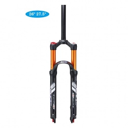 VHHV Mountain Bike Fork VHHV Bike Fork 26 27.5 Inches MTB Cycling Front Suspension Forks, 1-1 / 8" Lightweight Magnesium Alloy Travel: 120mm Unisex - 4 Colors (Color : Black-1, Size : 27.5 inch)