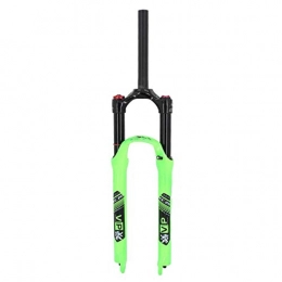 VHHV Mountain Bike Fork VHHV MTB Bicycle Suspension Fork 26 27.5 Inch Air System, Alloy 1-1 / 8" Travel 100mm Green (Size : 26")
