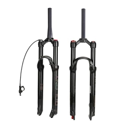 VISTANIA Mountain Bike Fork VISTANIA Cycling Bike Fork Solo Air With Rebound Adjustment MTB Front Suspension 26 27.5 29 Straight Tapered RL LO Bicycle Quick Release (Color : 26 Straight Remote, Model : GOLD)