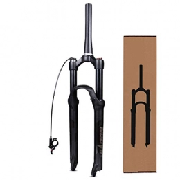 VPPV Mountain Bike Fork VPPV MTB Front Suspension Forks 26 Inch 27.5”29ER, Tapered Tube 1 / 1-2”Remote Control Double Air Chamber Fork 120mm (Color : Black, Size : 27.5 inches)