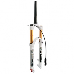 VTDOUQ Mountain Bike Fork VTDOUQ Bicycle air fork MTB 26 / 27.5 / 29 inch white, 140 mm travel, 1-1 / 8", 9 mm QR, mountain bike light alloy suspension forks (color: straight manual locking, size: 26 inches)