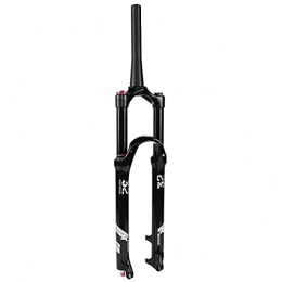 VTDOUQ Spares VTDOUQ Mountain bike 140mm suspension fork MTB 26 / 27.5 / 29 inch, light metal 1-1 / 8"air forks 9mm QR (color: black - conical hand lock, size: 26")