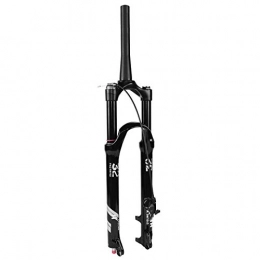 VTDOUQ Mountain Bike Fork VTDOUQ Mountain bike 140mm suspension fork MTB 26 / 27.5 / 29 inch, light metal 1-1 / 8"air forks 9mm QR (color: black - conical remote lock, size: 27.5")