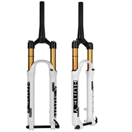 WAMBAS Spares WAMBAS 26 / 27.5 / 29 MTB Air Fork Travel 120mm Mountain Bike Suspension Forks Rebound Adjustable Thru Axle 15 * 100mm White Tapered Front Fork (Color : Manual, Size : 26'')