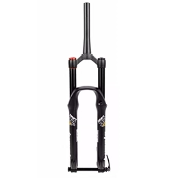 WAMBAS Mountain Bike Fork WAMBAS Mountain Bike Suspension Fork 26 27.5 29 MTB Air Fork Travel 130mm Rebound Adjustable Straight / Tapered Thru Axle Front Fork Manual Lockout (Color : Black Tapered, Size : 27.5'')