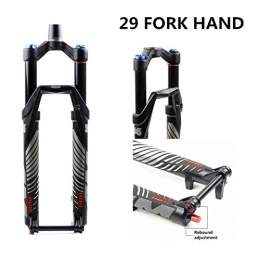 WANGP Mountain Bike Fork WANGP Bicycle Fork RL 120 26 27.5 29ER Cone Inch Fork Suspension Lock Straight Tapered Thru Axle QR Quick Release Rebound Adjustment, E