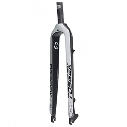 WangT Mountain Bike Fork WANGT Bike Suspension Fork, 26 / 27.5 / 29" Disc Brake Carbon Mountain Bike Fork 28.6mm Threadless Straight Tube Superlight Bicycle Front Forks, White, 27.5