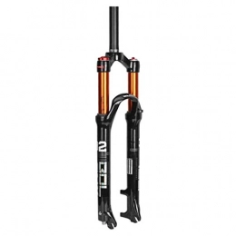 Waui Spares Waui Mountain Bike Suspension Fork, 26"& 27.5Magnesium Alloy Pneumatic Disc Brake Damping Adjustment Travel 100mm Black (Color : A, Size : 26INCH)