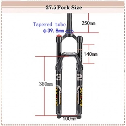 WFBD-CN Spares WFBD-CN mountain bike fork MTB Bike Air Suspension Forks 26 / 27.5 / 29 Bicycle Front Fork 15mm Thru Axle Disac Brake Bicycle Accessories bike suspension forks (Color : Tapered 27.5)