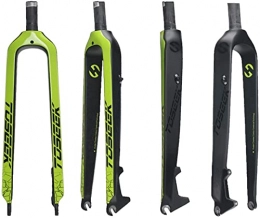 WJNY Mountain Bike Fork WJNY 26 / 27.5 / 29” Carbon Fiber Fork, Bright Label Straight Tube Bicycle Fork, Full Carbon MTB Hard Fork For Bicycle Lightweight Bicycle Fork，Green Bright Label 27.5inch