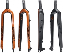 WJNY Spares WJNY 26 / 27.5 / 29” Carbon Fiber Fork, Bright Label Straight Tube Bicycle Fork, Full Carbon MTB Hard Fork For Bicycle Lightweight Bicycle Fork，Orange Cursor 27.5inch