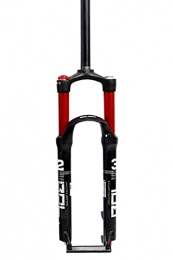 WLJBD Mountain Bike Fork WLJBD Bike Suspension Forks Bicycle Suspension Fork 26 / 27.5 / 29 In Mountain Bike Fork Air Damping Straight 1-1 / 8" Double Air Valve Travel 100mm Discbrake HL QR 9mm 1650g (Color : Red, Size : 29in)