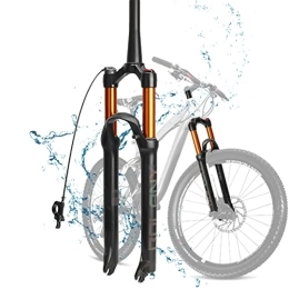 WRTN Mountain Bike Fork WRTN MTB Bicycle Front Fork, Bike Suspension Fork 26 27.5 29 Inch Ultralight Mountain Bike Forks with Rebound Adjustment(Tapered-Remote, 27.5)