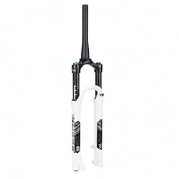 WSJ Spares WSJ26" 1-1 / 8" Suspension Fork, MTB Mountain Bike Aluminum Alloy Cone Disc Brake Damping Adjustment Travel 100mm Black&White
