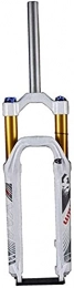 WYJW Spares WYJW 26 / 27.5 / 29in Suspension Forks, Mountain Bike Air Suspension Fork, Straight Tube 1-1 / 8" Disc Steerer Tube Travel 120mm Air Fork White-27.5IN