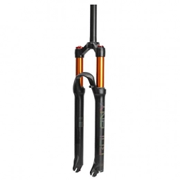 Wz Mountain Bike Fork WZ Bicycle Front Forks, Travel 100mm Matte Straight Tube Shoulder Control Line Control Damping Adjustment 26 / 27.5 / 29inch (Design : A, Size : 26inch)