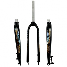Xiami Spares Xiami Bike Suspension Forks Oil-cast Hard Fork 26 / 27.5 / 29 Inch MTB 700C Road Bike General Aluminum Alloy Front Fork Disc Brake Bright Black+Orange UV Reflective Pattern (Size : 27.5")