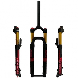 Xiami Spares Xiami Mountain Bike Suspension Fork 26 / 27.5 / 29 Inch Disc Brake Manual Lockout 15mm Barrel Shaft Matte Black Straight Tube Aluminum Alloy Oil Air Fork Red Pattern (Color : Damping, Size : 27.5"(26"))