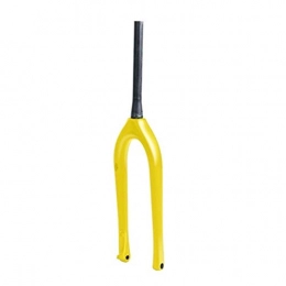 XINGYA Mountain Bike Fork XINGYA Full Carbon MTB Fork 110 * 15mm 29er mountain bike fork 29" inch disc brake Tapered 1-1 / 8 to 1-1 / 2 Thru Axle fork (Color : 29er yellow glossy)